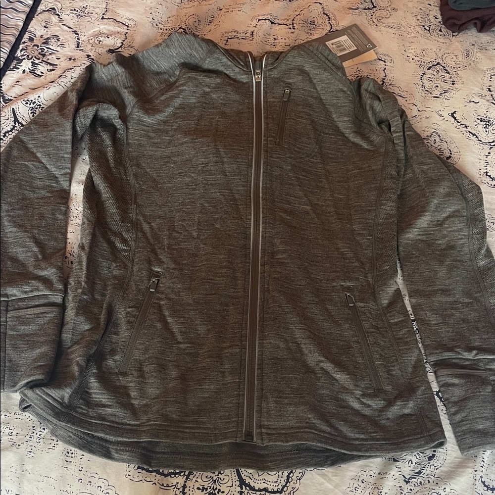 NWT- Icebreaker Quantum grey zip hoodie - size L
